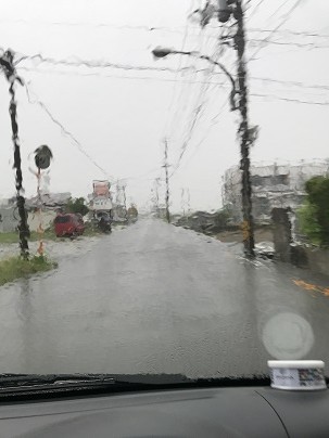 台風の影響の大雨