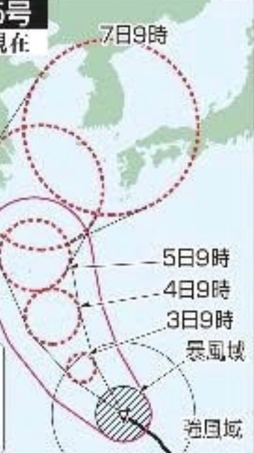 台風25号の進路状況
