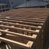 大屋根の垂木施工